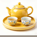 Glossy Lemon Yellow Blossom Tea Set