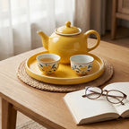 Glossy Lemon Yellow Blossom Tea Set