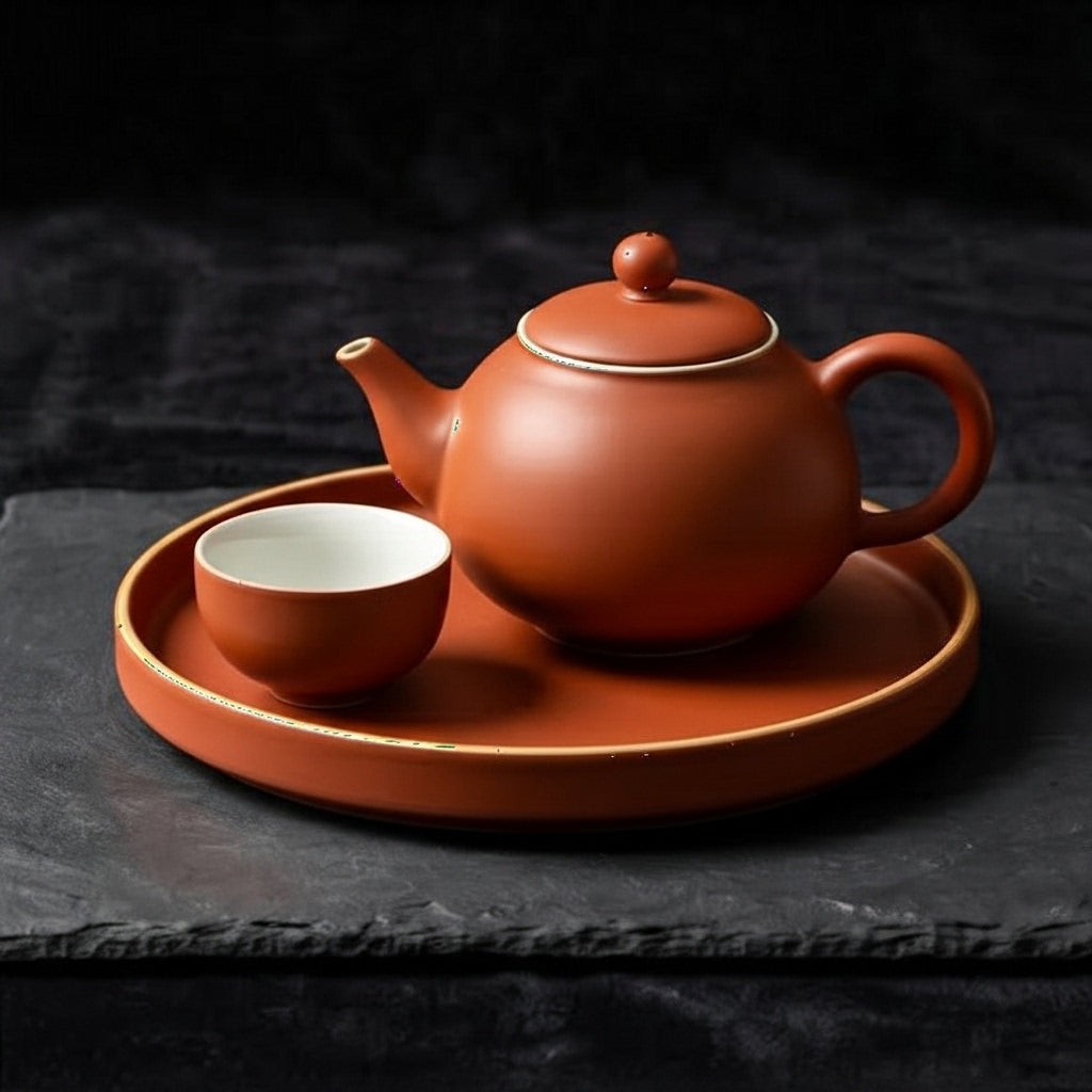 Matte Terracotta Ceramic Solo Tea Set