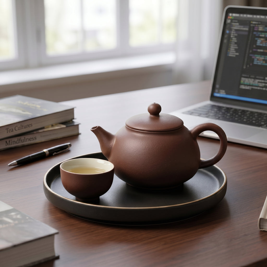 Matte Cocoa Ceramic Solo Tea Set