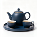 Matte Navy Blue Ceramic Tea Set