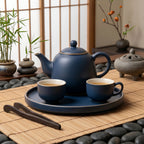 Matte Navy Blue Ceramic Tea Set