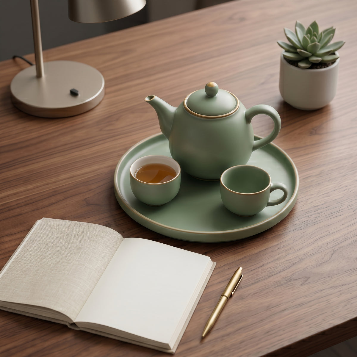 Matte Sage Green Curated Tea Set