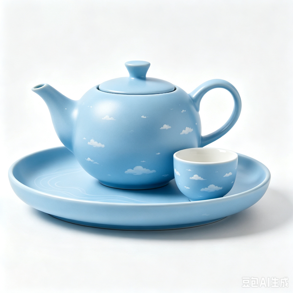 Cerulean Sky Cloud Ceramic Tea Set