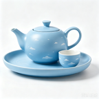 Cerulean Sky Cloud Ceramic Tea Set