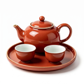 Glossy Terracotta Ceramic Tea Set