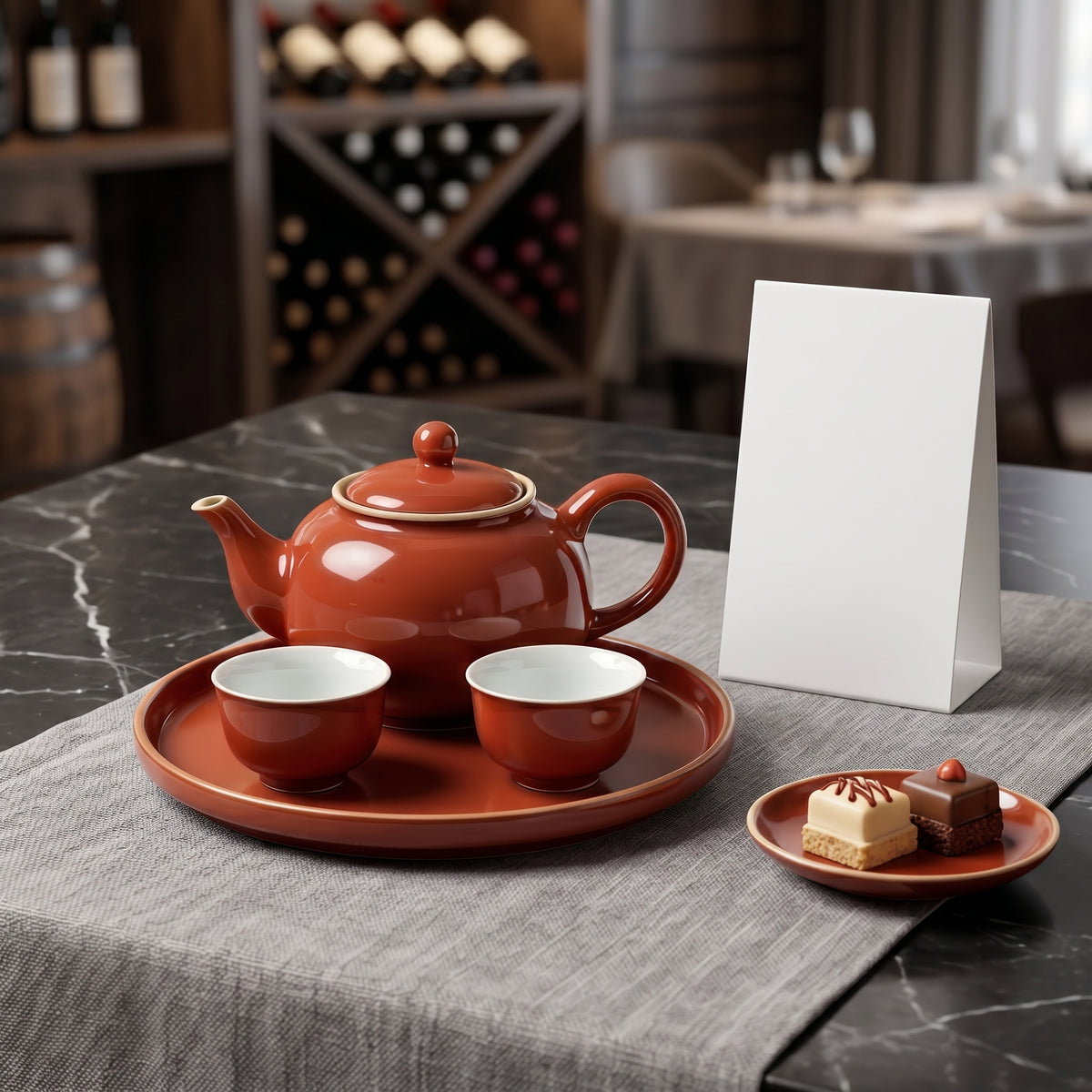 Glossy Terracotta Ceramic Tea Set