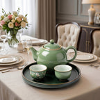 Sage Green Botanical Ceramic Tea Set