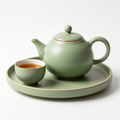 Matte Sage Green Ceramic Solo Tea Set