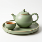 Matte Sage Green Ceramic Solo Tea Set