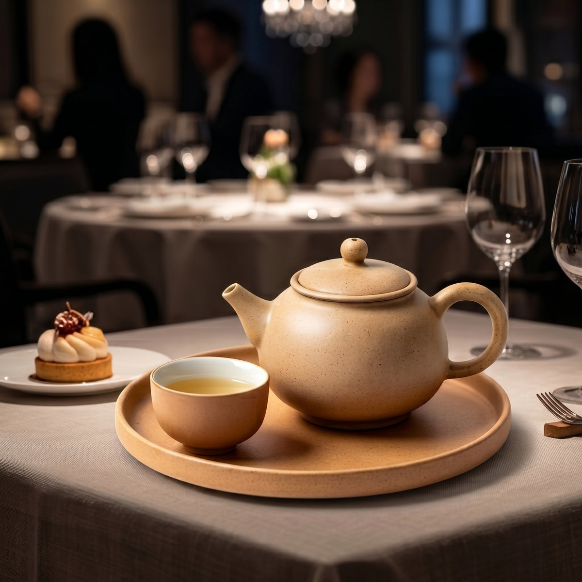 Speckled Sandstone Ceramic Solo Tea Set